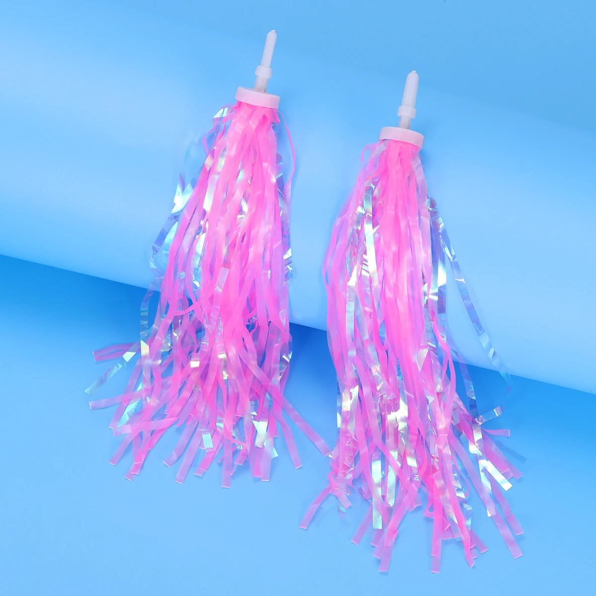 Bicycle Handlebar Streamers For Kids Sparkly Bike Tassels Ribbons Decor Fits Bikes Tricycles Scooters - Pink