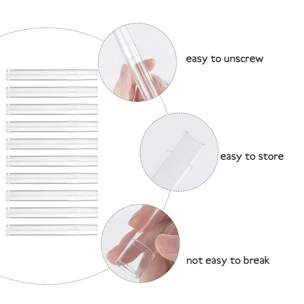 

10pcs Eyelash Tweezer Storage Tube Dustproof ABS Forcep Holder Acne Needle Canister Small Size Long Service Easy to Store