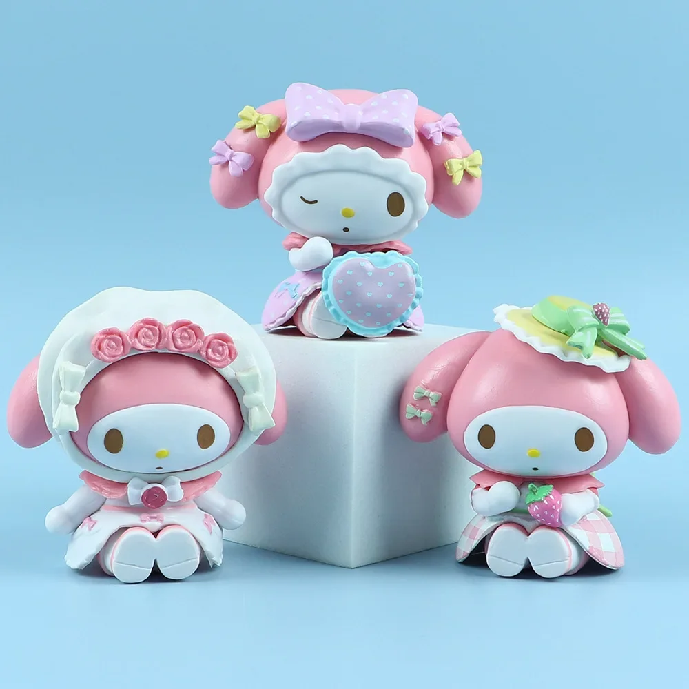 Sanrio My Melody Tea Party Blind Box, Tide Play Display Piece, Melody Tie, Desktop Hand Do, Gift Decoration Collection