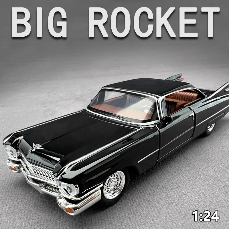 

1:24 1960 Eldorado Big Rocket Vintage Alloy Car Model Metal Classic Car Model Simulation Sound Light Collection Kids Toy Gift
