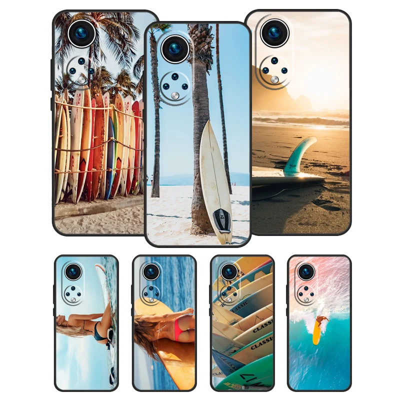 Summer beach surfboard surfing For Honor 50 Pro X7 X8 X9 Case For Huawei P20 P30 P50 P40 Lite P Smart Z 2019 Nova 9 5T