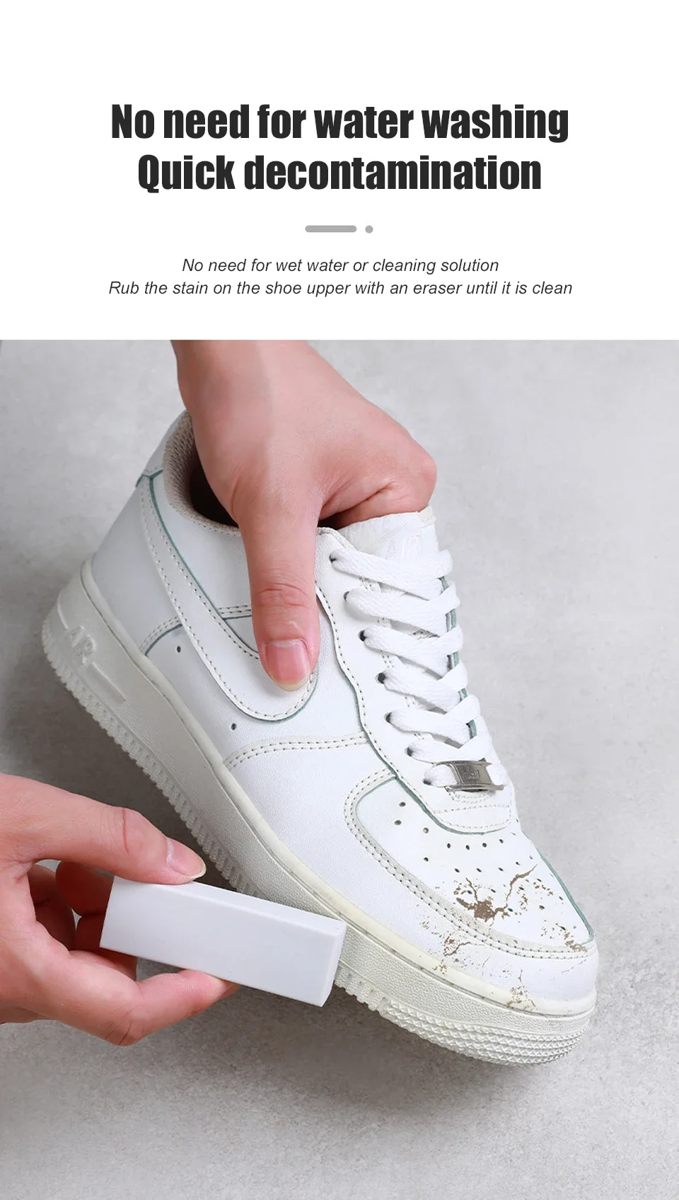 1-3 Stück Wasserloser Schuhreinigungs-Radiergummi - Sneaker-Auffrischer Reiniger Haushaltsschuhpflege-Werkzeuge – Detail 4