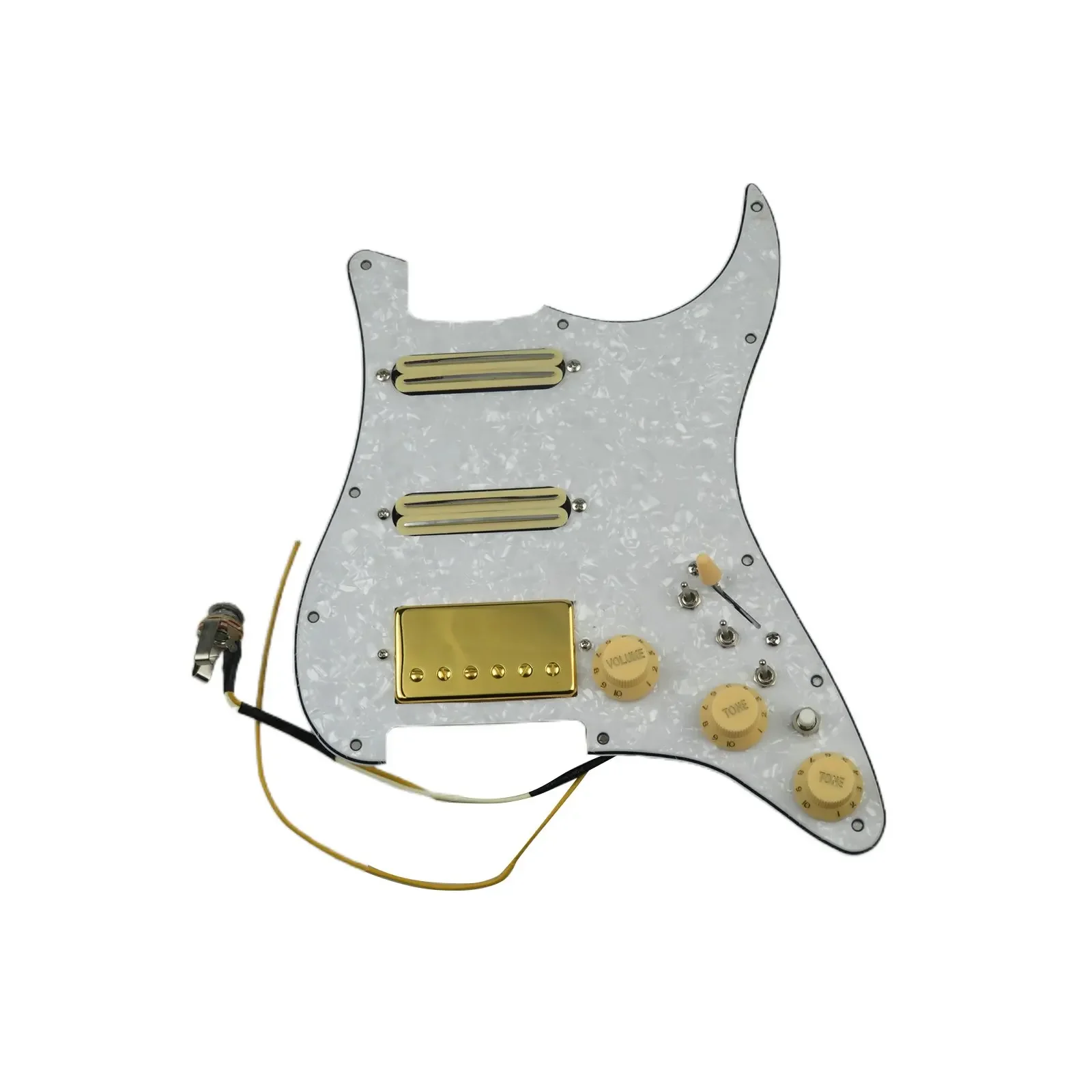 

Prewired loaded Pickguard Guitar Pickups Humbucker Pickups Alnico 5 HSS Wiring Harness Push-Pull Single Cut Set For /Guitar