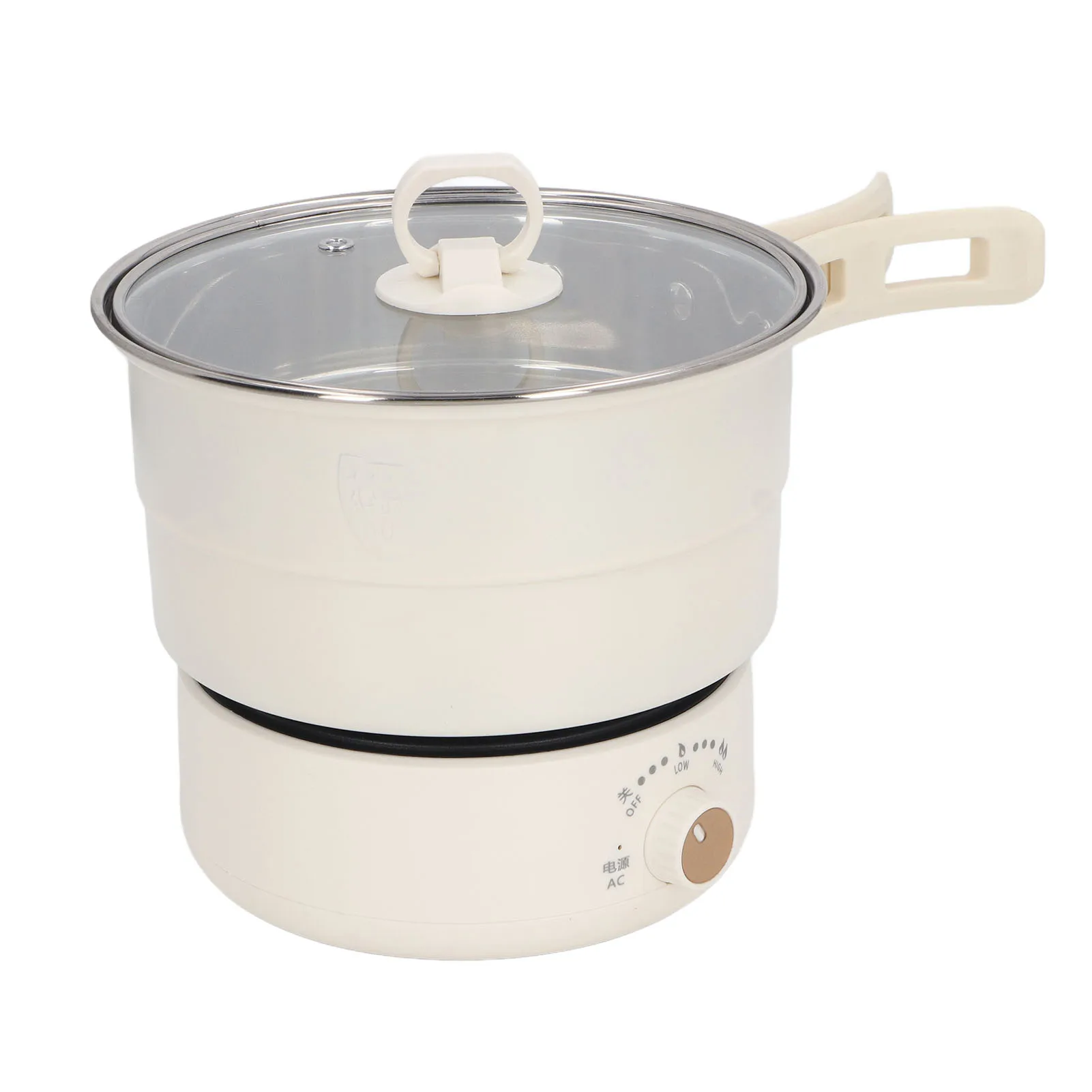 Fogão elétrico portátil 500W 1.6L com alça dobrável Panela quente para acampamento dormitório destacável multifuncional fogão Ramen
