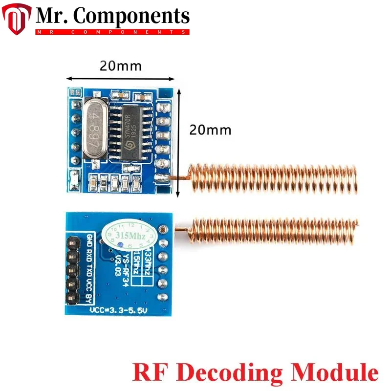 1PCS 315mhz RF Radio Frequency Decoding Module UART Wireless Remote Control Board Decoder RF34 Transmitter Support 2262 1527