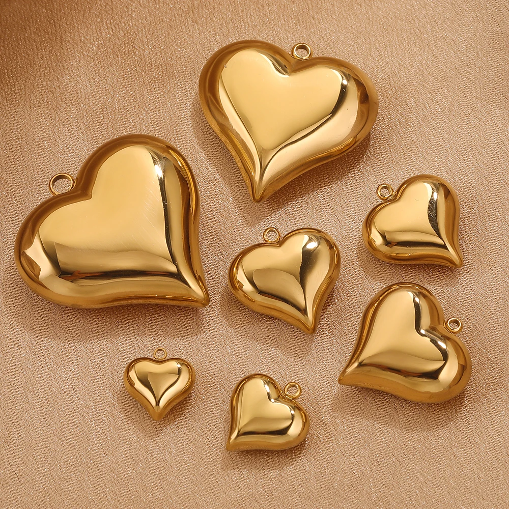 1pcs Stainless Steel Heart Charms For Necklace Jewelry Making Hollow Heart Pendants DIY Earring Connectors Jewelry Supplies