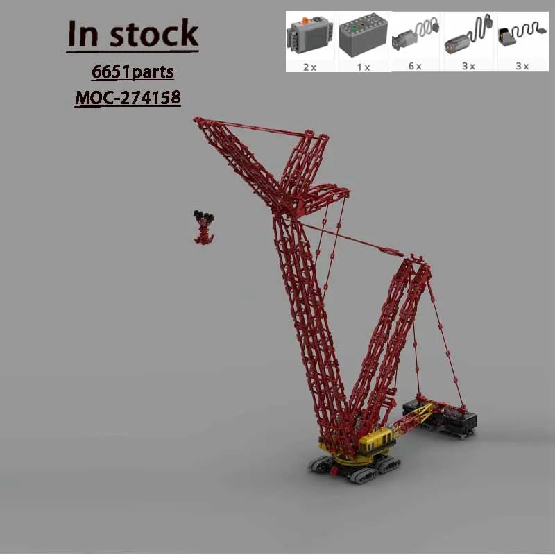 MOC-274158New PopularCargo Crane Lifting Machine Building Block Model6651Parts MOC CreativeBoys Kids Birthday Christmas Toy Gift