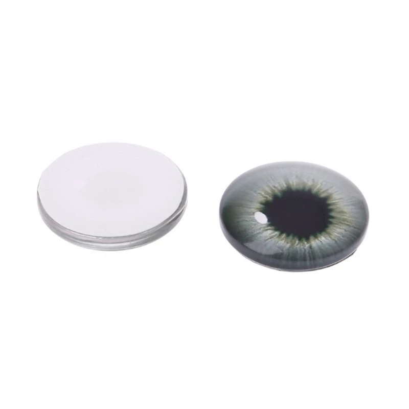 Glass Doll Eyes, 50Pairs with Printed Eye Patterns and Flat Backs for Craft Figures, Models, Miniatures, and Props 15UB