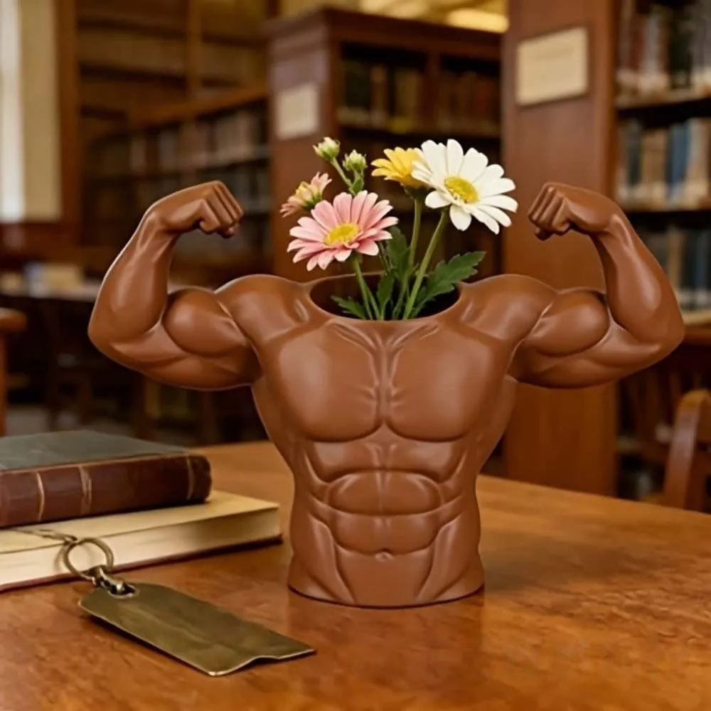 Muscular Form Ornament A Muscular Man-shaped Pen Holder Pen Storage Great Helper Plastic 3D Printed Pen Stand Stable Funny