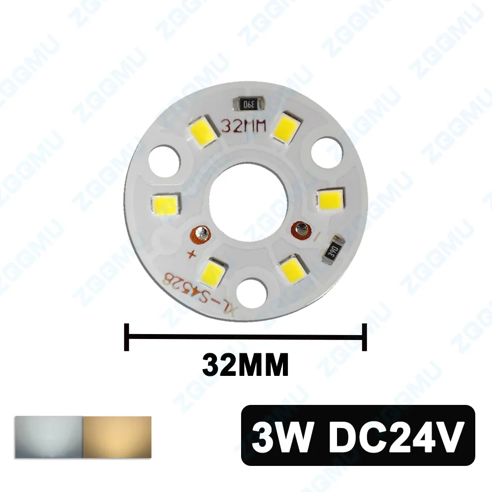 10Pcs DC24V Round LED 1W 3W 5W 9W Panel Light SMD2835 White Warm Light High Brightness PCB Low Voltage Aluminum Lamp Beads CHIP