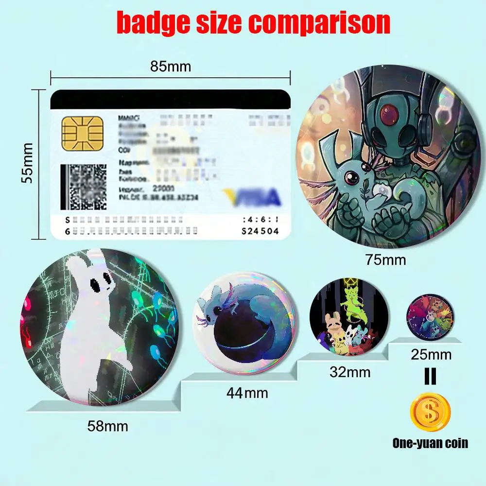 Hunter Survivor Monk Rain World 58mm 44mm Round Pins Creativity Printed Pictures Text Metal Lapel Badges Brooches Jewelry G