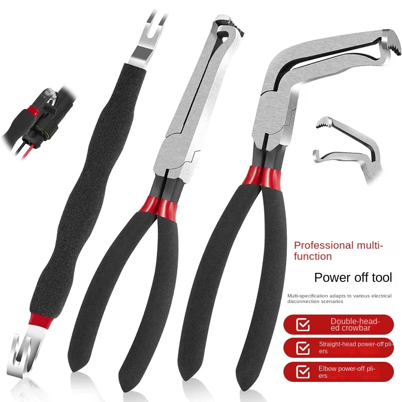 3Pcs 60-Degree Electrical Disconnect Pliers Non-slip Carbon Steel Automotive Fuel Line Separator Spark Plug Removal Tool