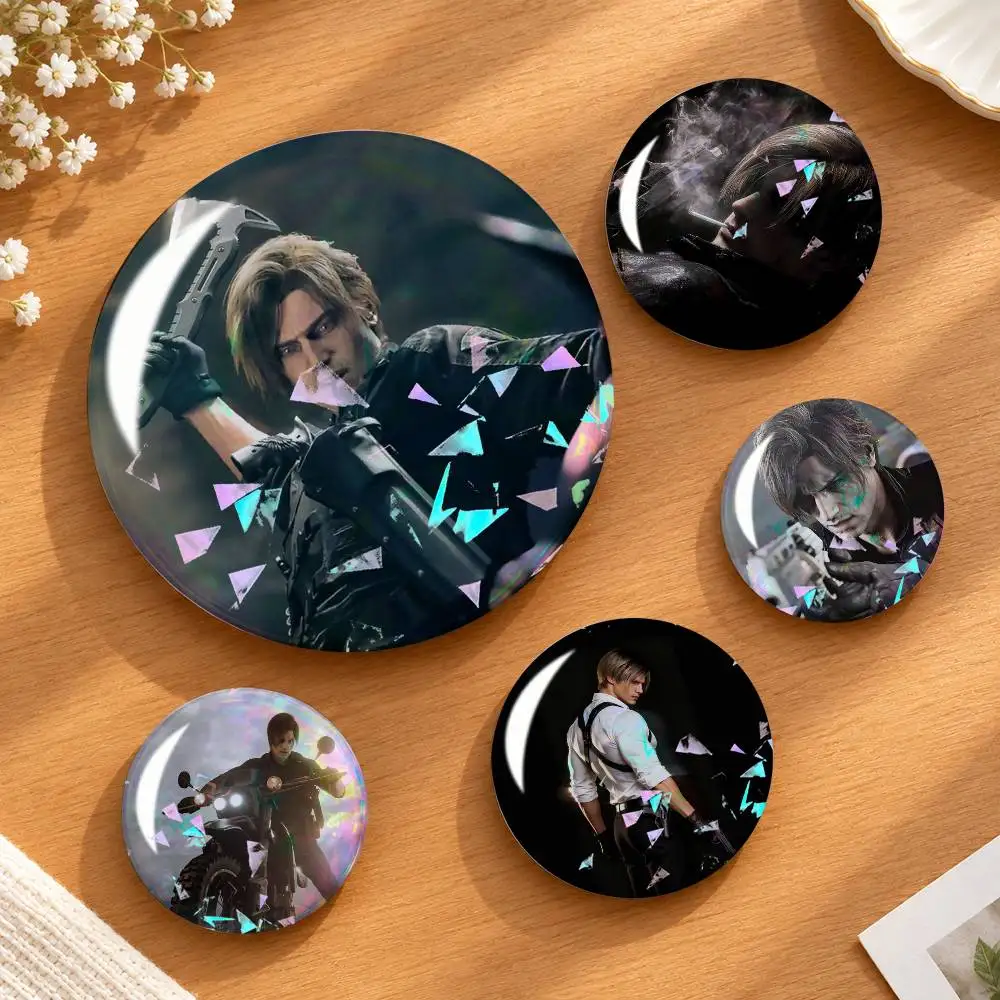 So Cool L-Leon S K-Kennedy Custom Tinplate Round Button Badge Pins Brooches