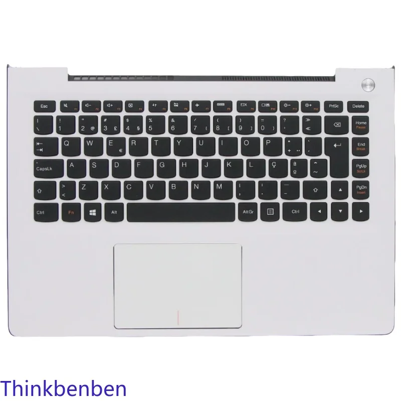 

PT Portuguese White Keyboard Upper Case Palmrest Shell Cover For Lenovo Ideapad U31 70 500S 13 13ISK 5CB0J30873