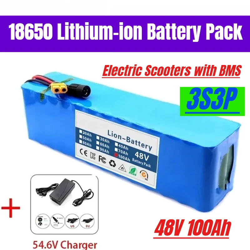 

48v 13S3P 100Ah 18650 Lithium-ion Battery Pack Electric Scooters with BMS