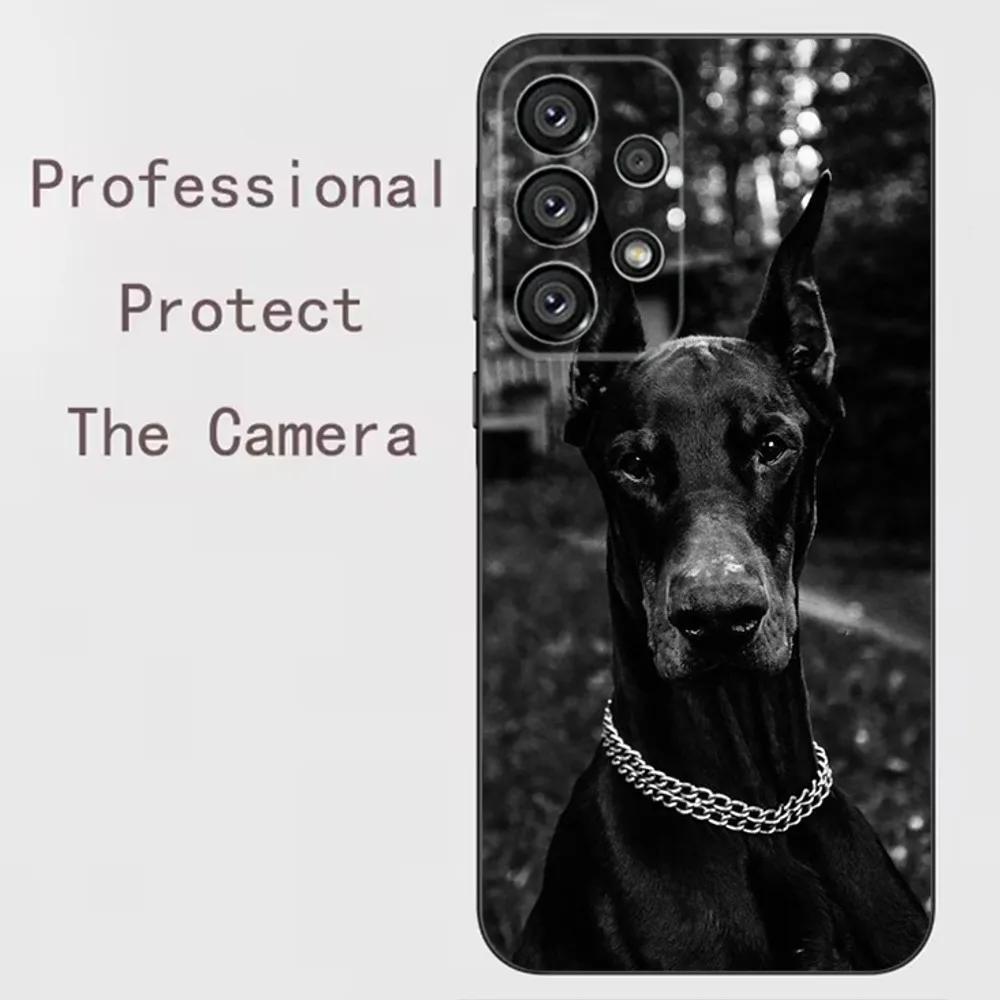 Doberman Dogเคสโทรศัพท์สําหรับSamsung Galaxy A91,A80,A73,A72 ,A71,A53A52,A32 ,A31A22,A21s,A20,ปกสีดํา