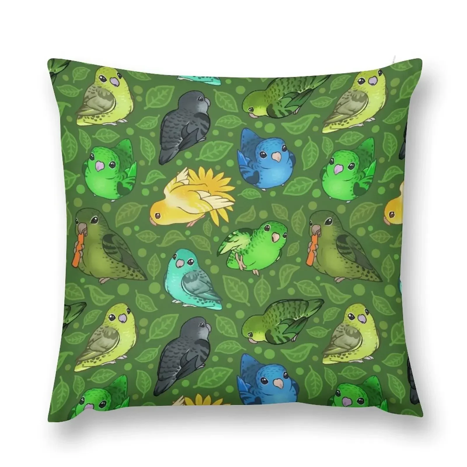 

Lineolated Parakeet Cuties Throw Pillow Throw Pillow Luxury Living Room Decorative Cushions pillow