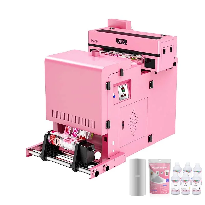 2026 New Tax-free Pink A2 DTF Printer Full-Automatic 1 Year Transfer Printing Machine Powder Shaker For Small Home