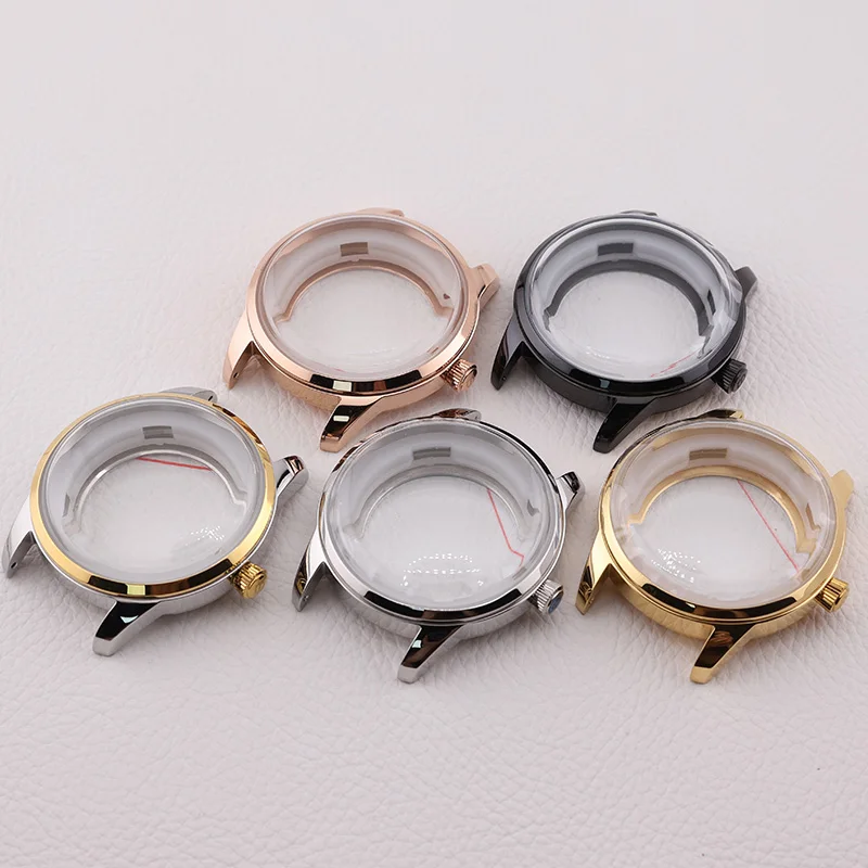 NH35 Case 40mm Cocktail Time Silver Polished Side Watches Cases for Seiko Mod Presage NH34 NH38 Mechanical Watch Modify Case