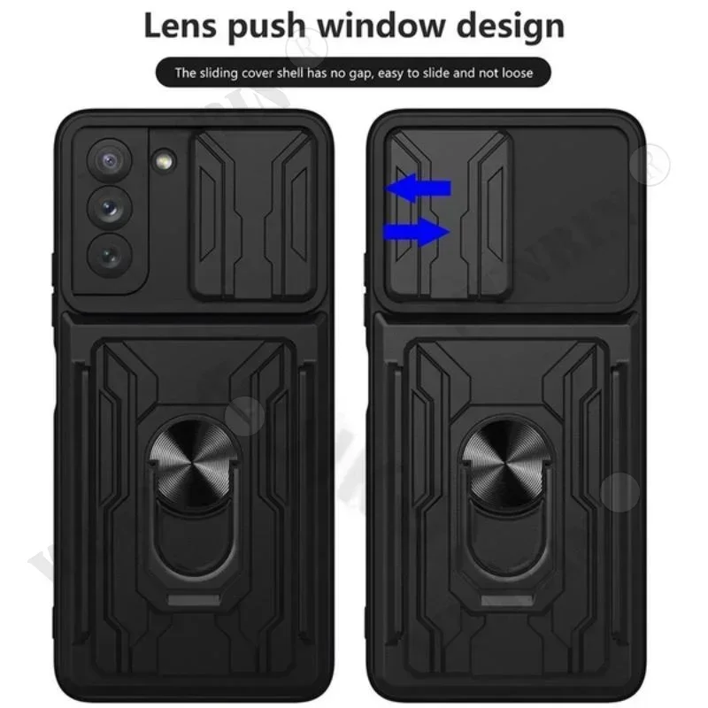 Luxury Shockproof Case For Redmi Note 14 13 Pro Plus 14T Pro PocoX6 ProSlide Lens Protector Multi Function Hard Armor Case Cover