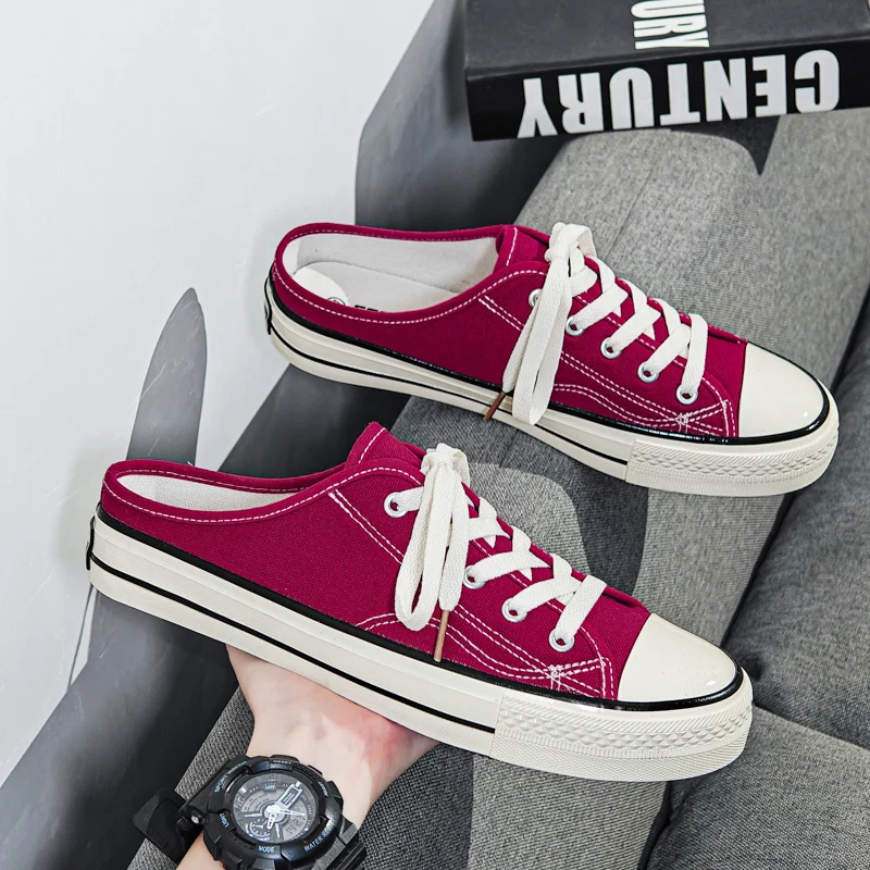 Neue Mode Komfortable Frauen Mann Casual Schuhe Atmungsaktive Weiche Nicht-slip Flache Leinwand Schuhe Outdoor Casual Halbe Hausschuhe