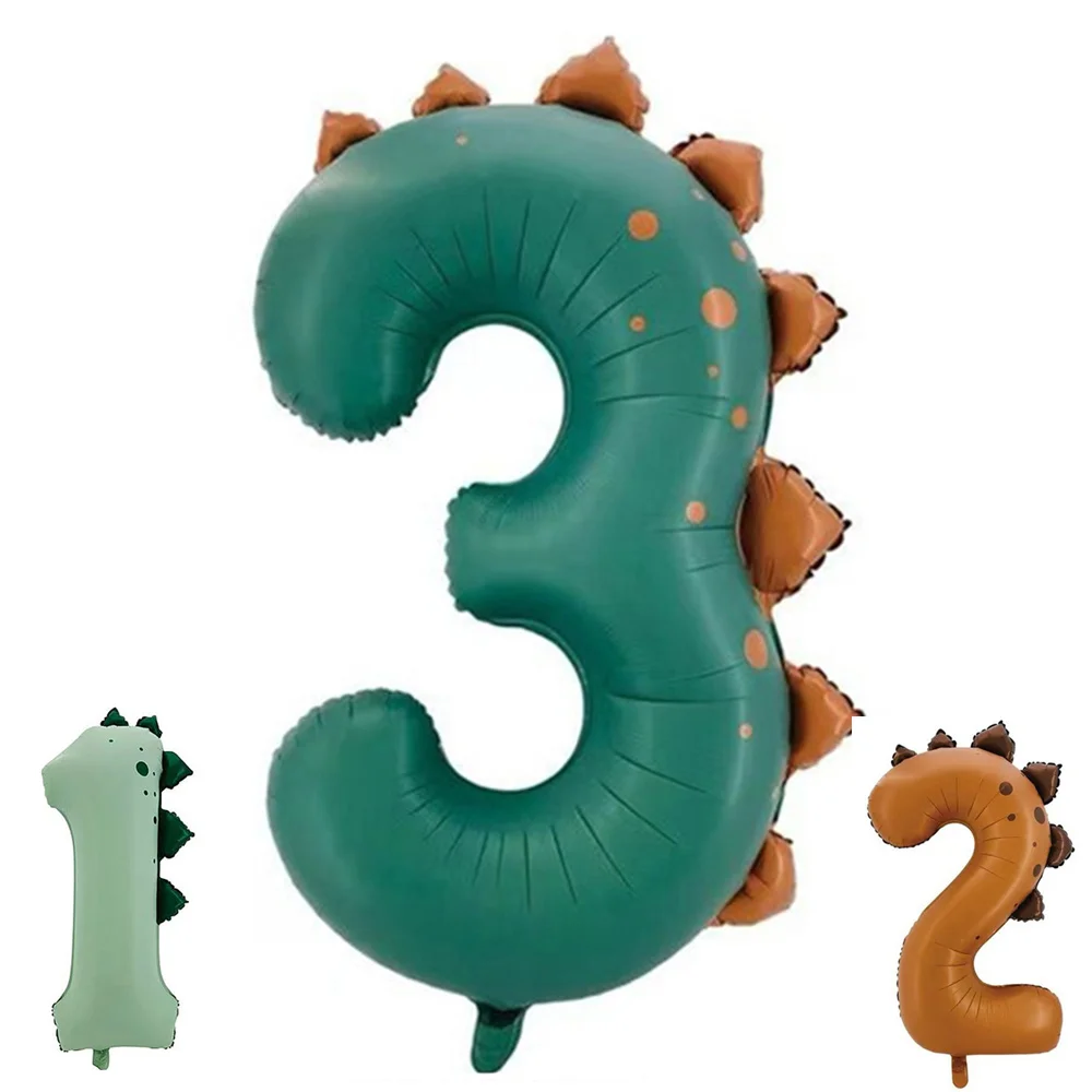 

Number 1 2 3 Foil Balloon 36inch Dinosaur Balloon for 3th Birthday Party Decorations First 2nd Dino Birthday Decoration Supplies
