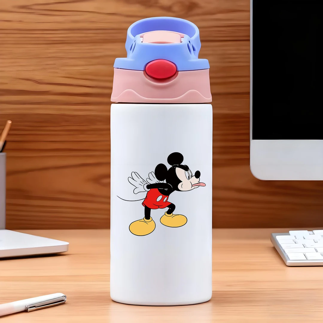 

Disney Mickey Mouse Classic Animated Character 304 Stainless Steel Cartoon Straw Cup Children's Water Bottle New Year Gift