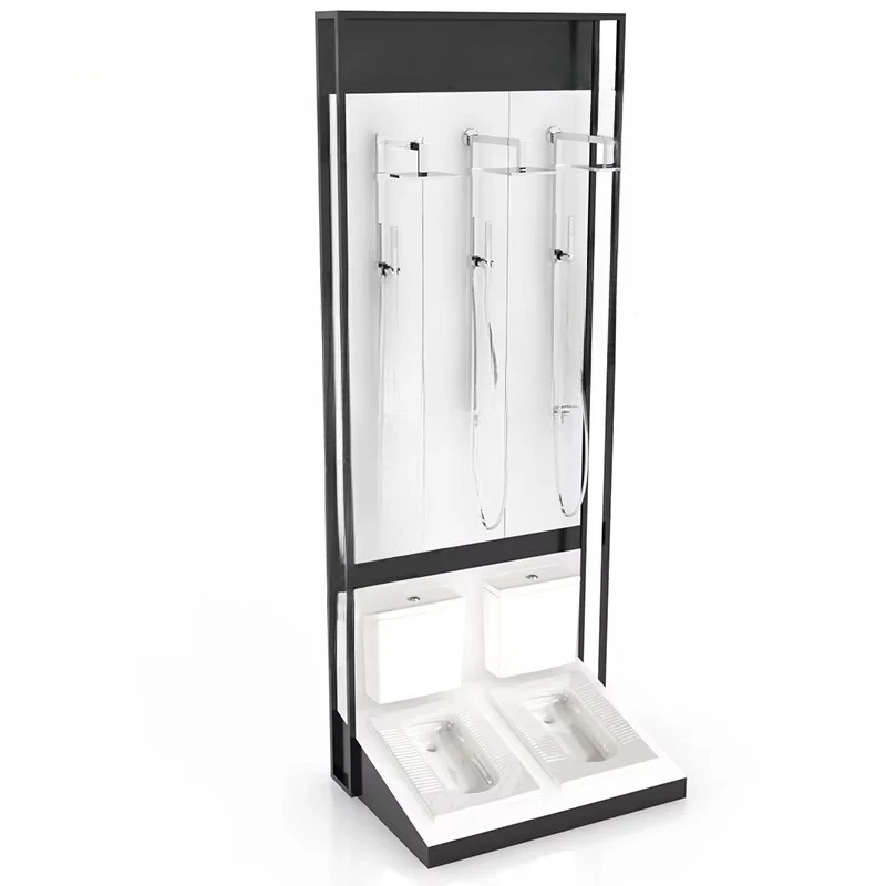 &c Custom Adjustable Height Certified OEM/ODM Available Metal Display Rack for Shower Head Faucet Bathroom Display Stand