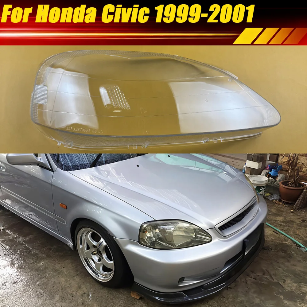 

For Honda Civic 1999-2001 Headlamp Mask Housing Transparent Lampshade Lampcover Headlight Shell Lens Lamp Cover Plexiglass