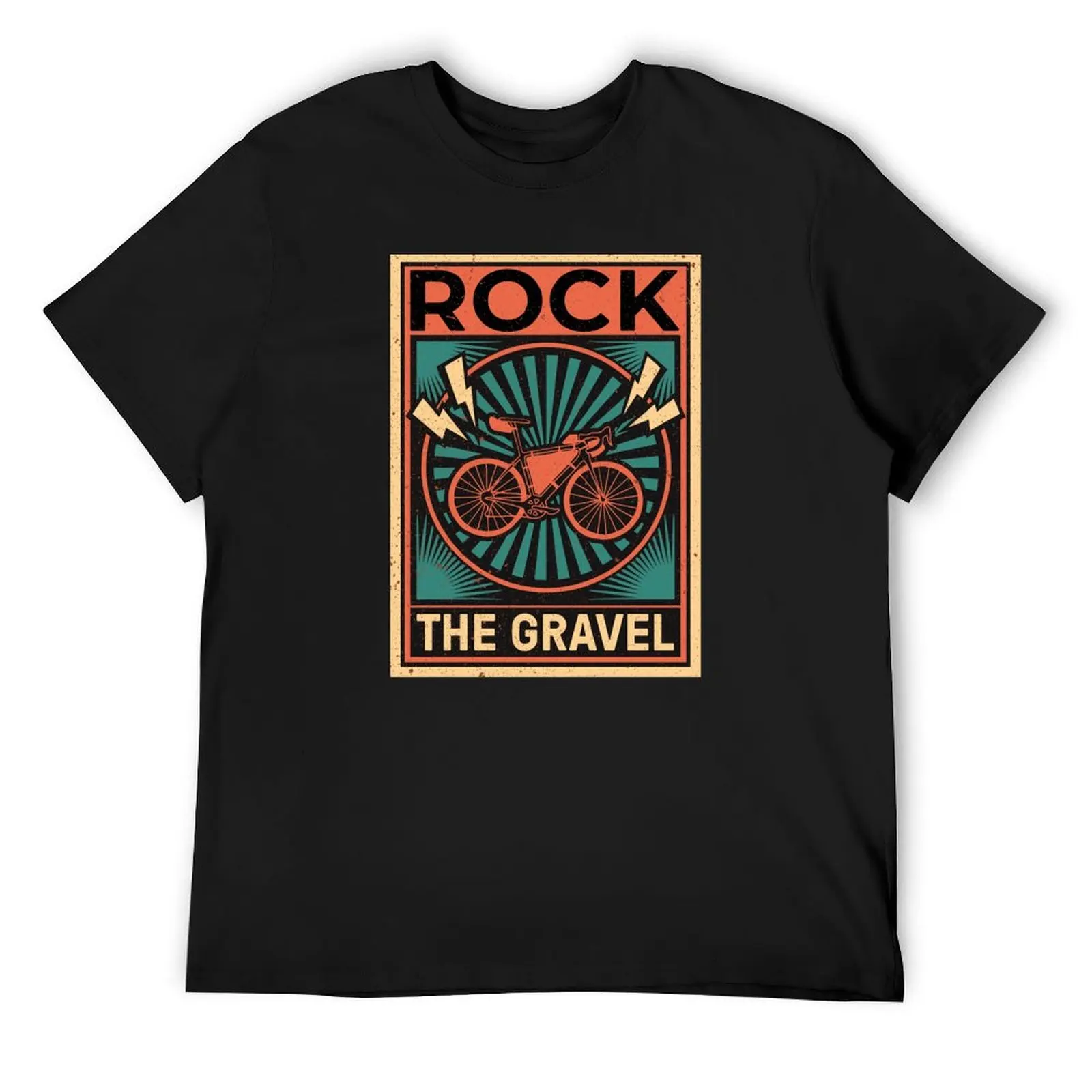 Rock the Gravel Cycling Bicycle Lover Bikepacking Gift T-Shirt tees oversized t shirt graphic shirts Men's t-shirts