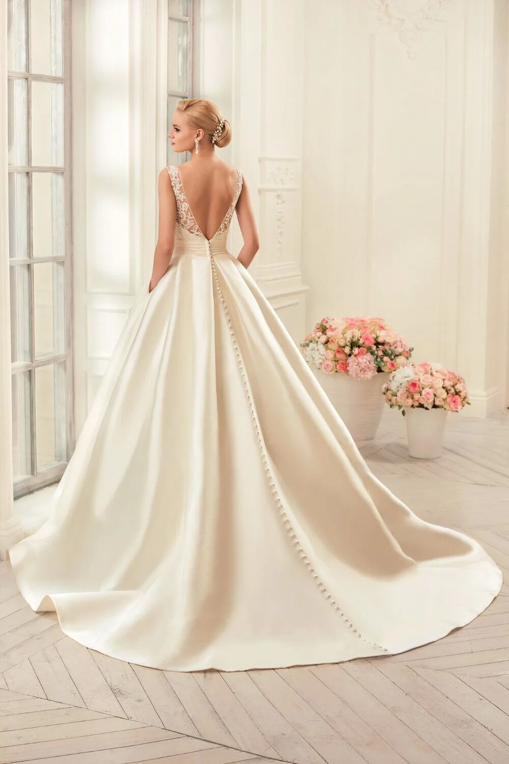 Elegant Beige ชุดซาตินลูกไม้คอกว้างสายคล้องคอยาวชุดราตรีสําหรับผู้หญิง vestidos de novia
