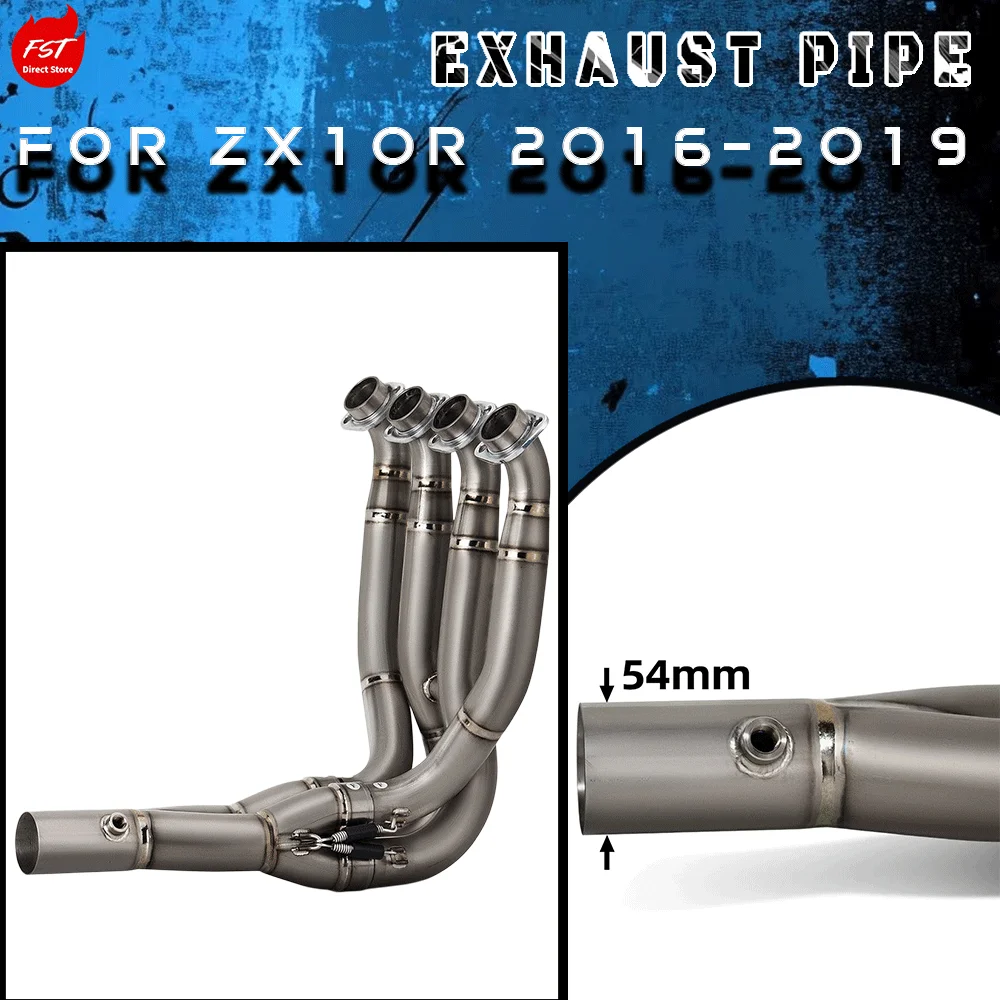 Titanium Front Exhaust Pipe for Motorcycle Modification, Fits  ZX10R 2016-2019 Models