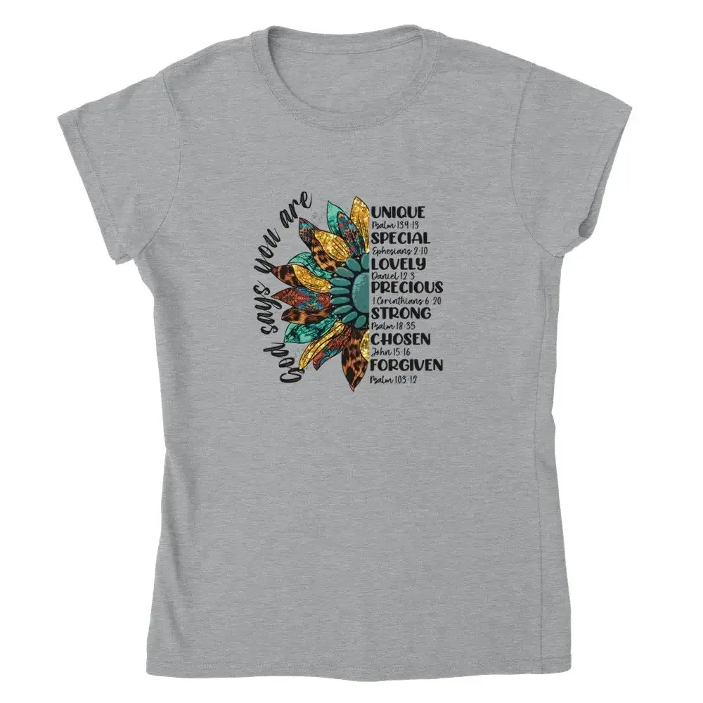 God Says You Are Inspirational T Shirt Preshrunk Cotton Crew Neck Uplifting Casual Wear Thoughtful Christian