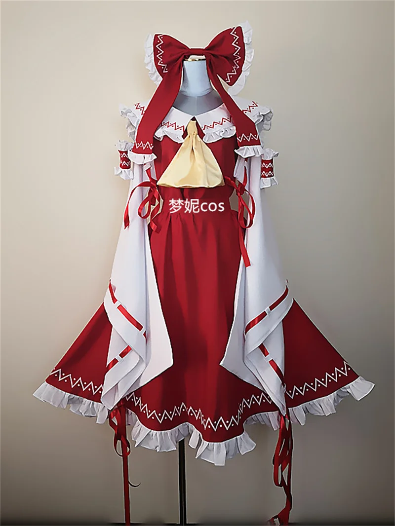 

COSLEE Touhou Project Hakurei Reimu Lolita Dress Daily Uniform Cosplay Costume Full Set Women Halloween Outfit Custom Made