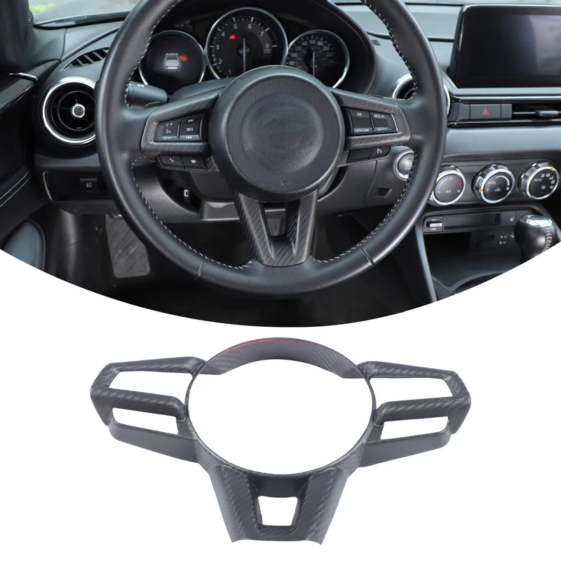 Steering Wheel Key Frame Trim Sticker Steering Wheel Decorative Frame For Fiat Abarth 124 NF 348 348AX Mazda MX-5 ND 2016-2026