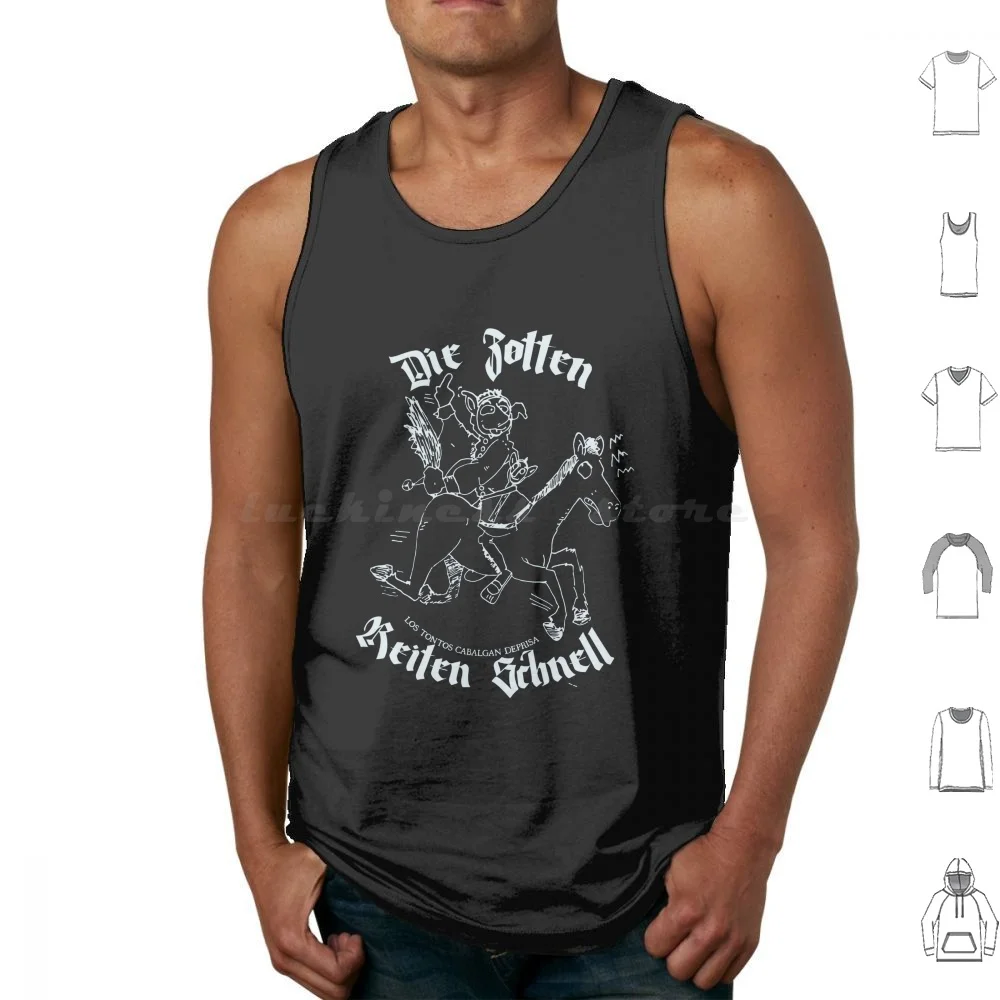 Die zoten reiten schnell (Narren reiten schnell) Tanktops drucken Baumwoll narren zote Pferd mittelalter liches Memento mori