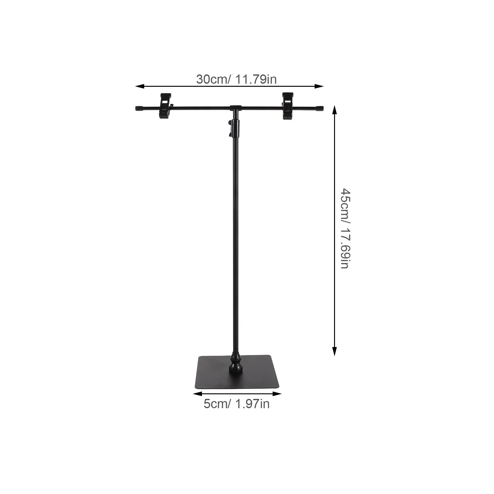 Adjustable T-Shaped Metal Banner Holder for Tabletop Poster Display – 2pcs Desktop Advertising Sign Stand