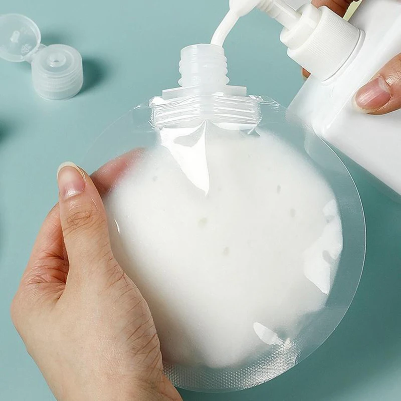 1/5/10Pcs Travel Portable Packaging Bag Cosmetic Shampoo Lotion Facial Cleanser Travel Storage Bag Lotion Nozzle Bag