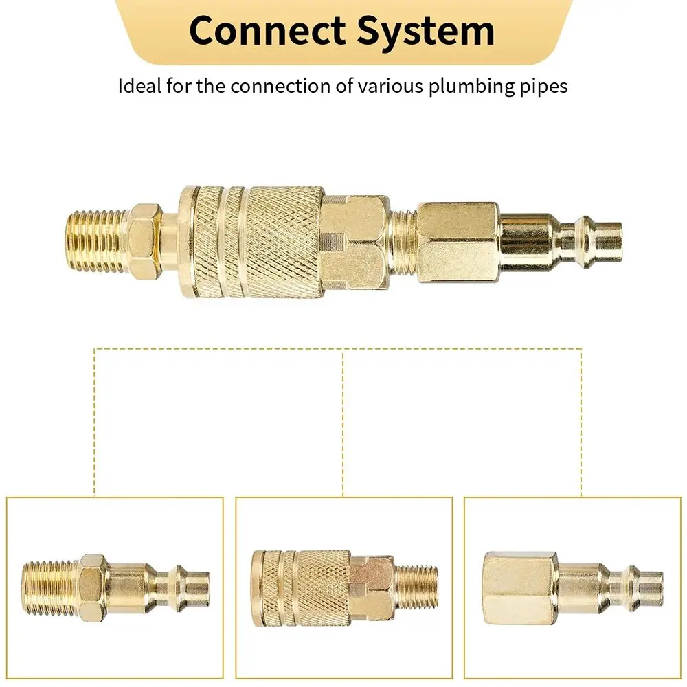1Pcs Compressor Connector Tool Quick Coupler Tool Quick Release Air Line 1/4" NPT Coupling Adapter Hardening Steel Hose Fitting