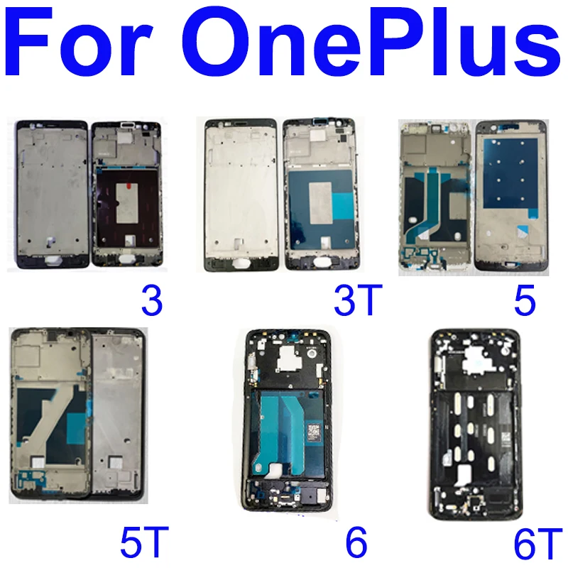 Carcaça da Estrutura Central para OnePlus 3 5 6 3T 5T 6T, Tampa Traseira da Estrutura Central, Placa de Borda, Peças de Reposição para Reparo do Chassi