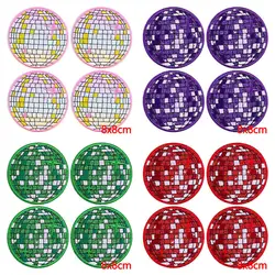 10PCS Wholesale Disco Ball Patch Iron On Patches For Clothing Sticker Cartoon Embroidered Patches On Clothes Jacket Applique DIY