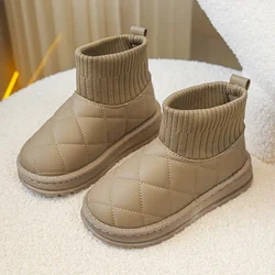 Unisex Kids Snow Boots Fashion Classic Warm Thick Thermal Plush Boys Girls Sock Boots Children Winter Boots for Boys Girls New