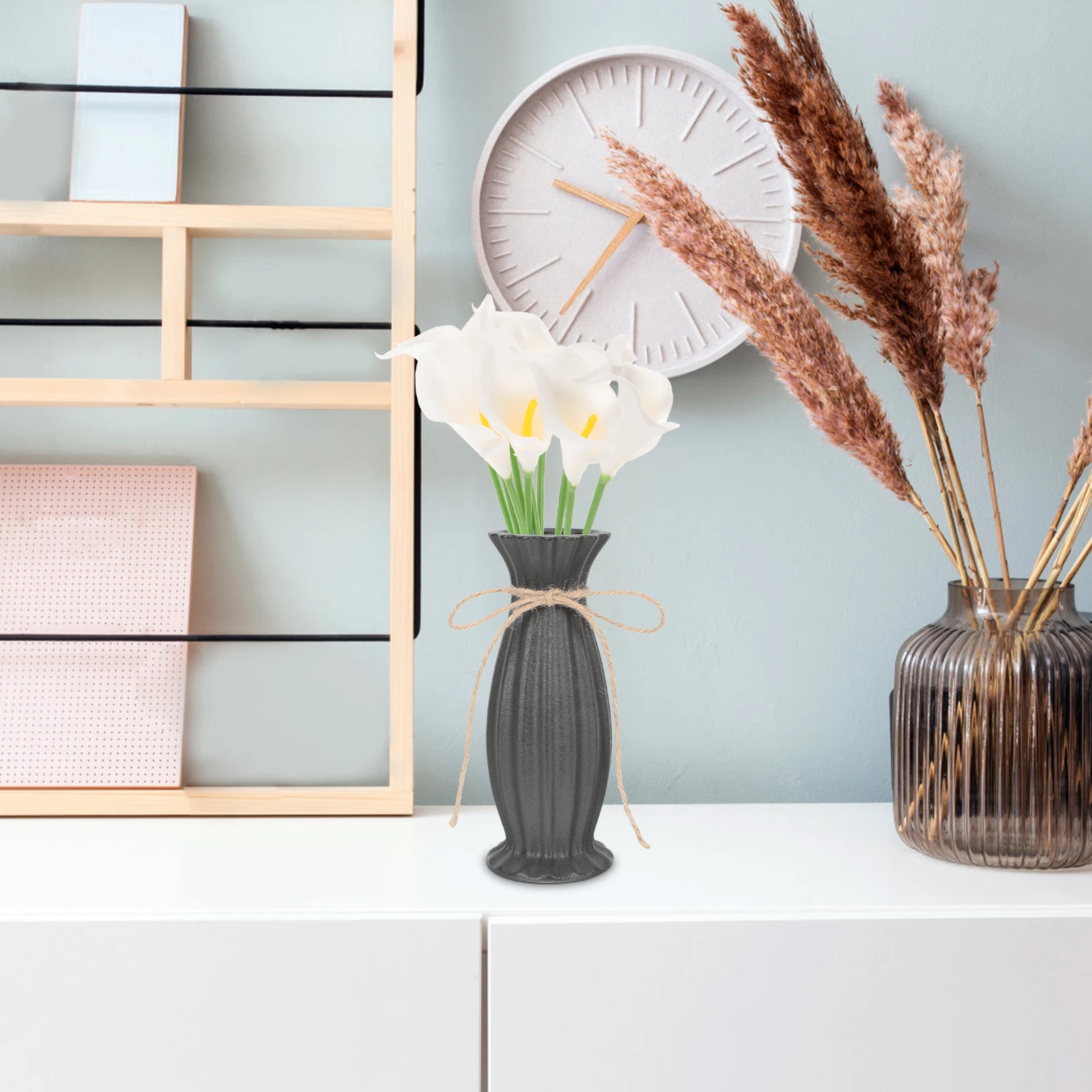 

10pcs Artificial Pu Flower Bouquets 35Cm White Lifelike Wedding Bridal Bouquet For Home Party Decor Simulation