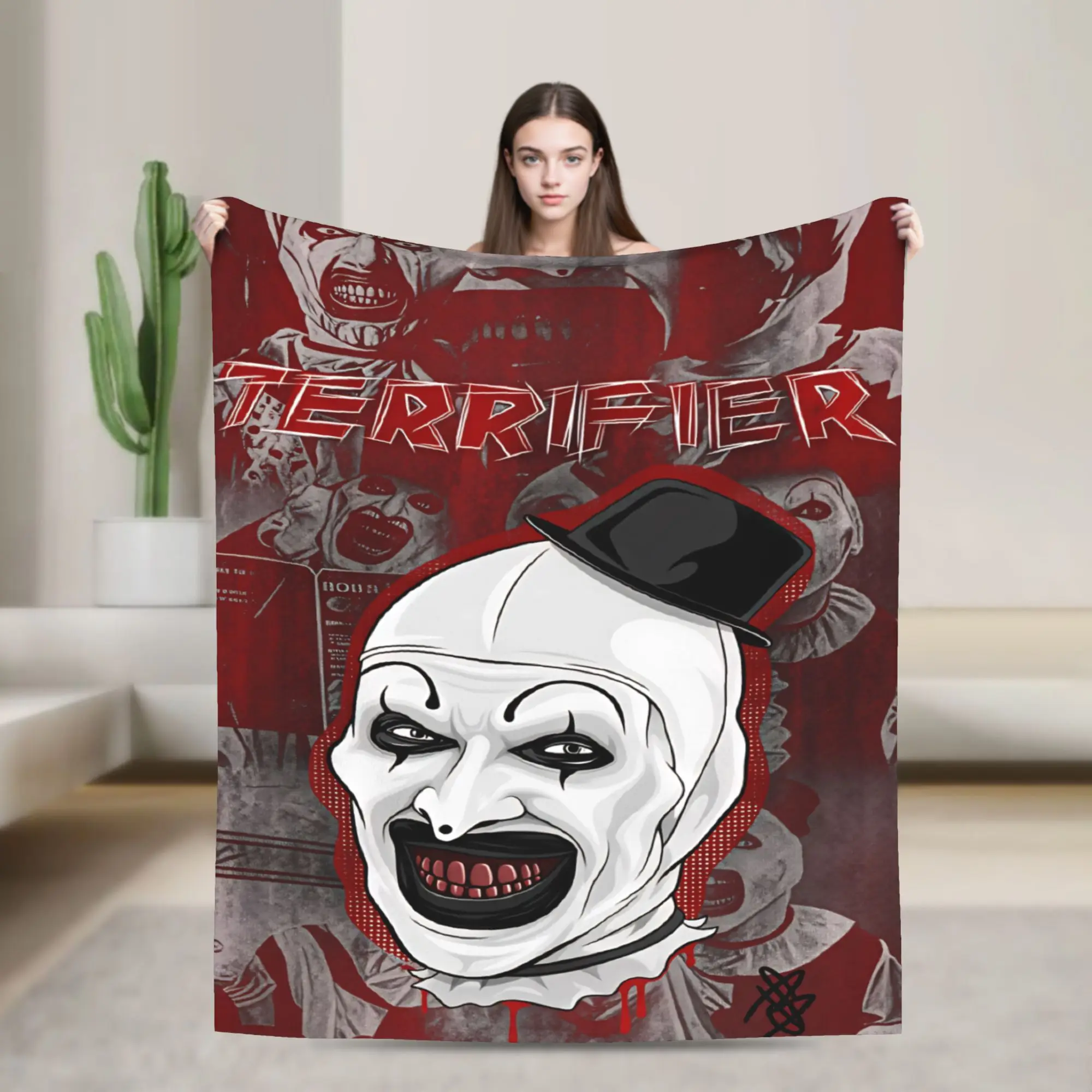 Terrifier 4 Halloween Blanket Quality Warm Soft Horron Bedding Throws Winter Child Outdoor Aesthetic Bedspread