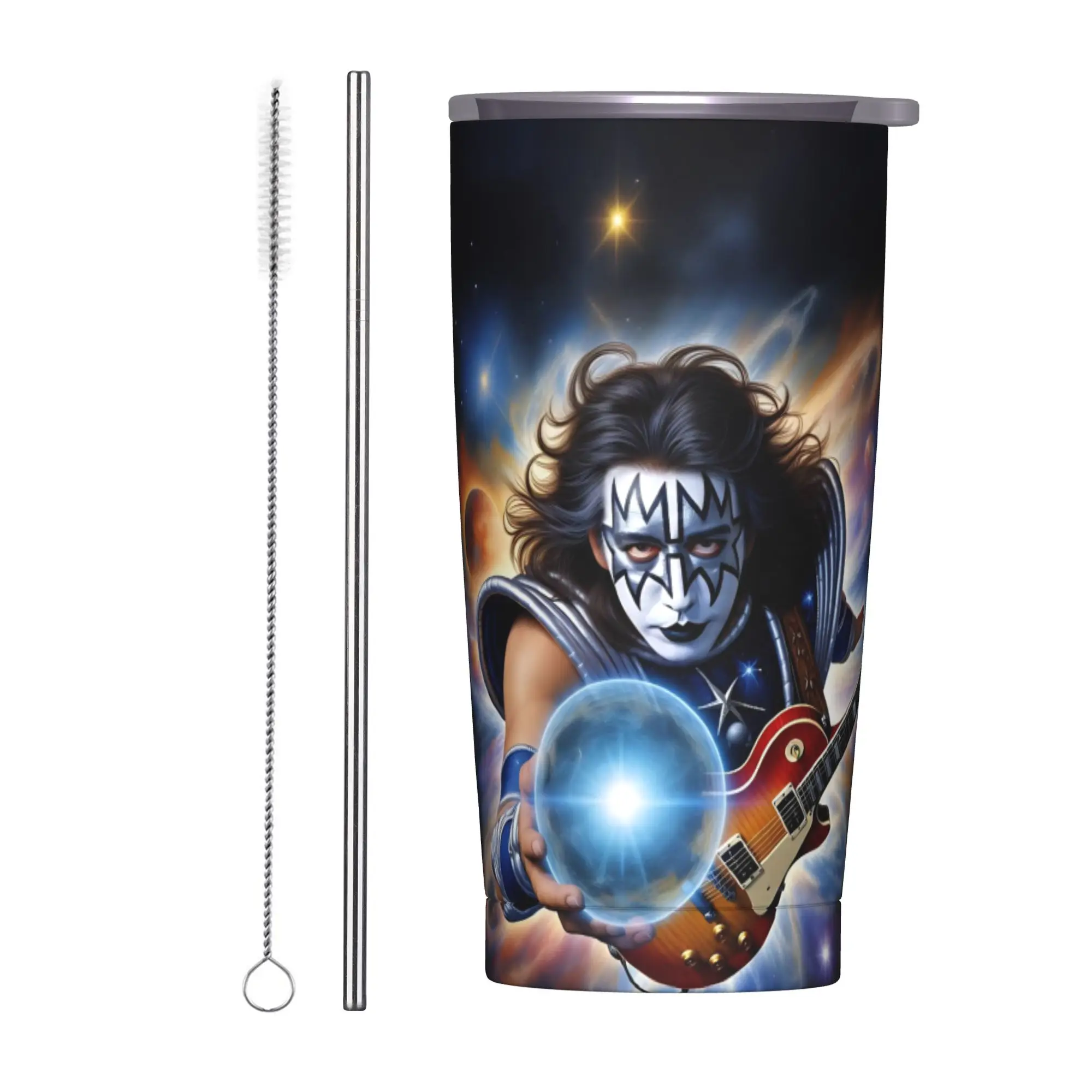 

Spaceman Ace Frehley Kiss Band Rock Tumbler Vacuum Insulated Coffee Cups Vacuum Flask Office Home Mugs Water Bottle, 20oz