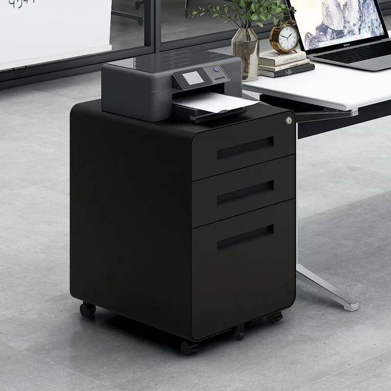 3 Drawer Mobile File Under Desk Office  Simple Style Versatile Storage Cabinet  For Legal/letter/a4  Files  5 Wheel Design