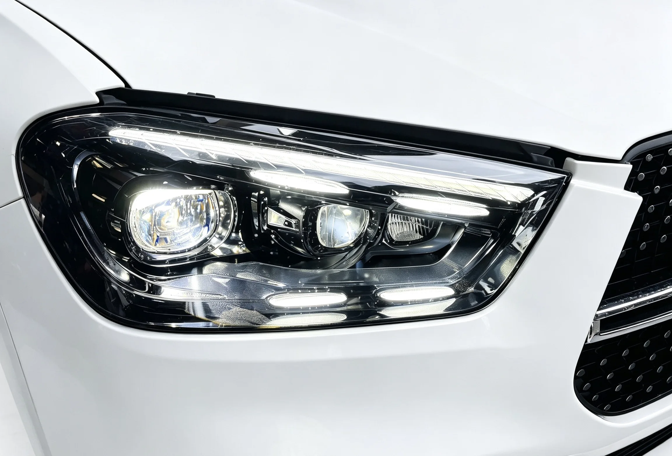 Full LED Headlight Assembly Upgrade Fit Mercedes-Benz GLE Class W167 2020-2024 High Configuration Head Lamp Replacement