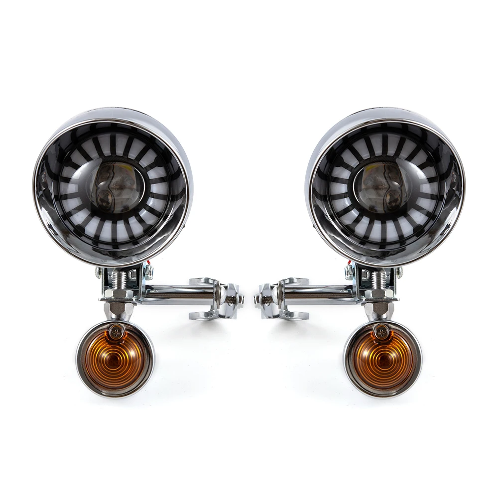 

Motorcycle Headlight Driving Bullet Turn Signals Fog Lamp Spot Light With Light Bar For Harley Honda Yamaha Suzuki Kawasaki