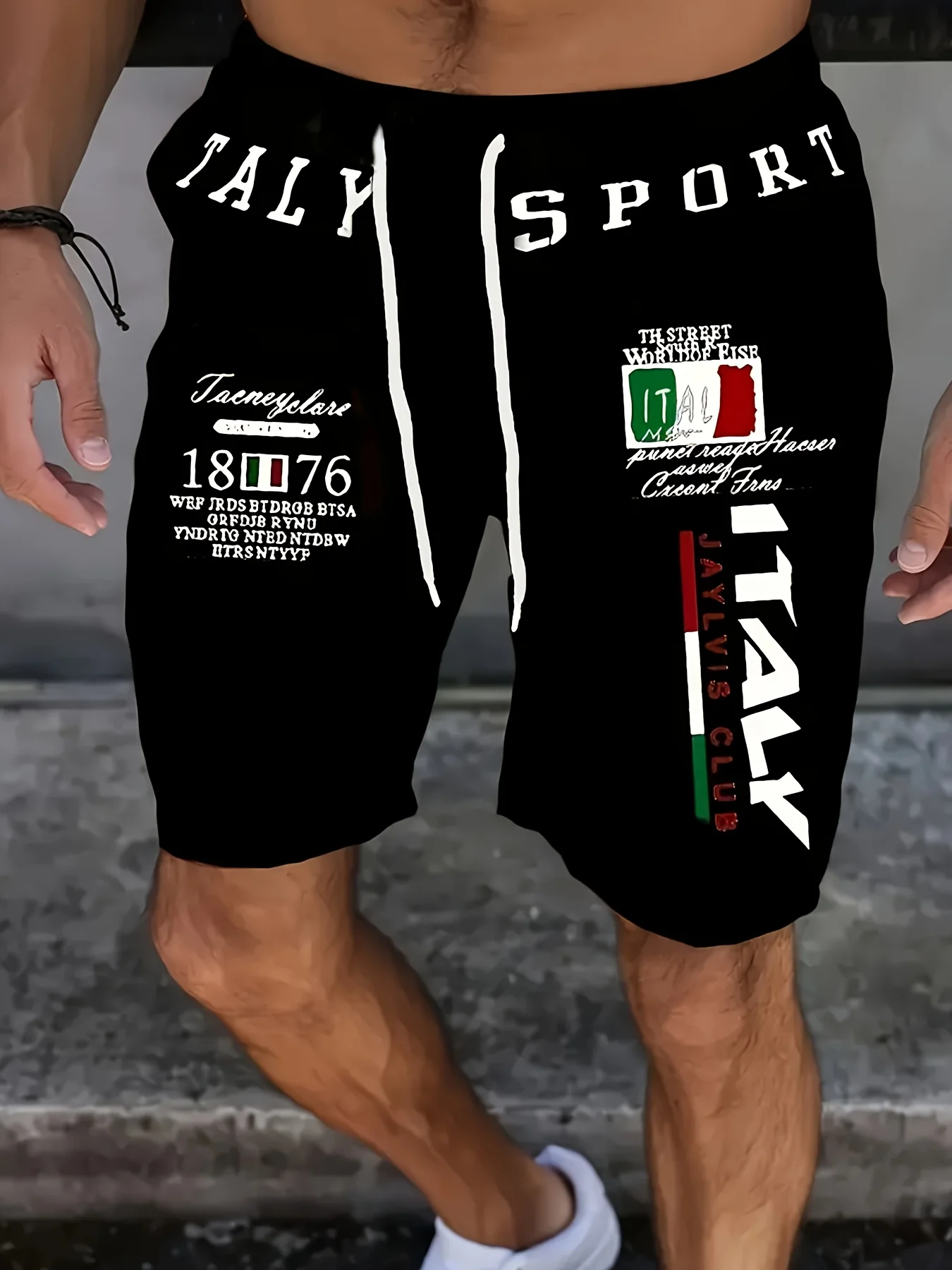 

Лето 2026, новые стильные мужские короткие брюки - дышащие легкие повседневные модные уличные мужские брюки с буквенным принтом