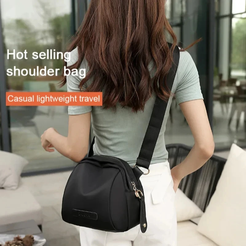 Trendy Women Nylon Chest Crossbody Bag, Waterproof Shoulder Bag, Lightweight and Secure Zipper Purse for Effortless Everyday Sty